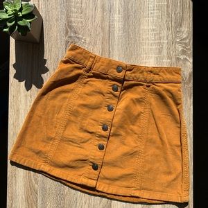 Corduroy button skirt